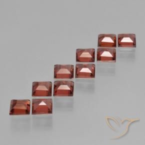 Pedras preciosas de Granada Piropo vermelho médio natural de 3.82 ct, Quadrado, VS