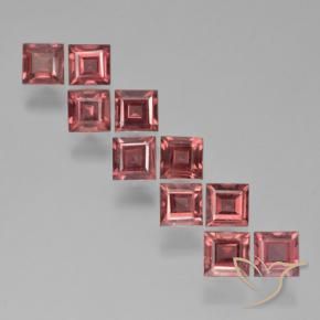 Pedras preciosas de Granada Piropo Vinho Tinto Profundo natural de 4.13 ct, Quadrado, VS