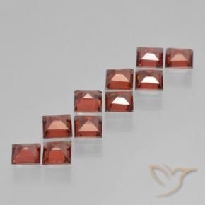 Pedras preciosas de Granada Piropo Vermelho brilhante natural de 3.92 ct, Quadrado, VS