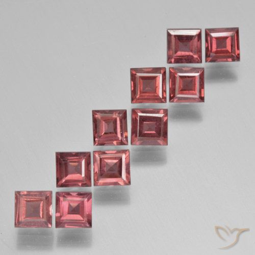3.97ctw Natural vermelho arroxeado Granada Piropo, Quadrado, VS