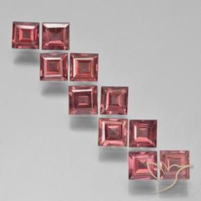 Pedras preciosas de Granada Piropo vermelho arroxeado natural de 3.97 ct, Quadrado, VS