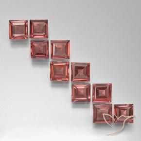 Pedras preciosas de Granada Piropo Vermelho Escarlate Claro natural de 3.64 ct, Quadrado, VS