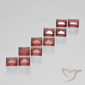 Pedras preciosas de Granada Piropo Vermelho Escarlate Claro natural de 3.64 ct, Quadrado, VS