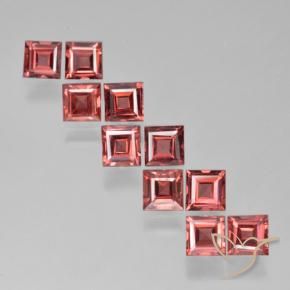 Pedras preciosas de Granada Piropo Luz vermelha natural de 3.77 ct, Quadrado, VS