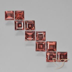 Pedras preciosas de Granada Piropo Vermelho Berry Profundo natural de 4.00 ct, Quadrado, VS
