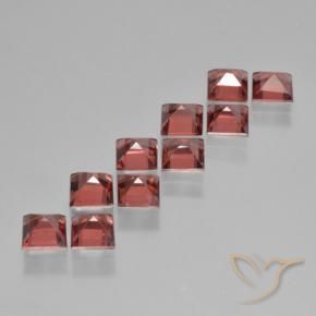Pedras preciosas de Granada Piropo Vermelho Berry Profundo natural de 4.00 ct, Quadrado, VS
