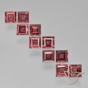 Pedras preciosas de Granada Piropo tom vermelho escarlate natural de 3.69 ct, Quadrado, VS