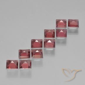 Pedras preciosas de Granada Piropo tom vermelho escarlate natural de 3.69 ct, Quadrado, VS