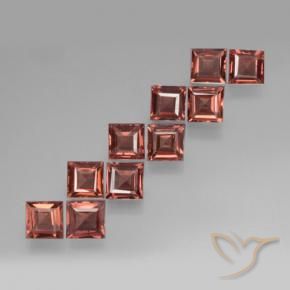 Pedras preciosas de Granada Piropo Vermelho Carmesim Profundo natural de 3.83 ct, Quadrado, VS