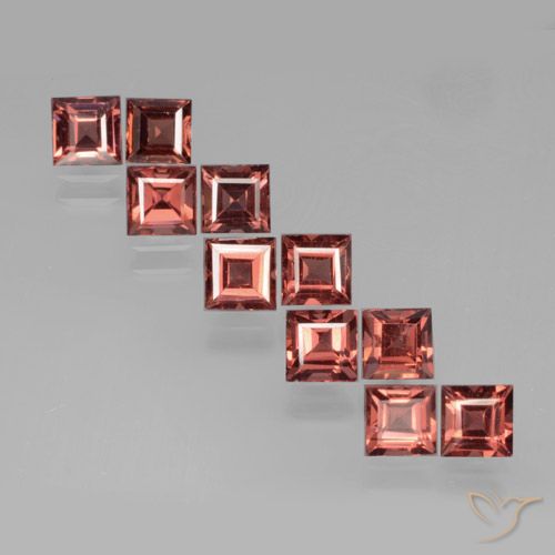 4.28ctw Natural Vermelho Rosa Profundo Granada Piropo, Quadrado, VS