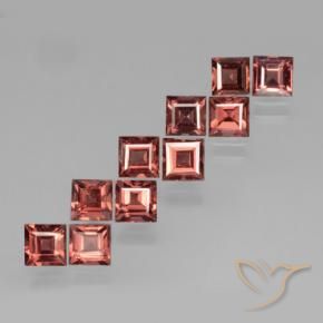 Pedras preciosas de Granada Piropo Vermelho Rosa Profundo natural de 4.28 ct, Quadrado, VS