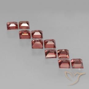 Pedras preciosas de Granada Piropo Vermelho Rosa Profundo natural de 4.28 ct, Quadrado, VS