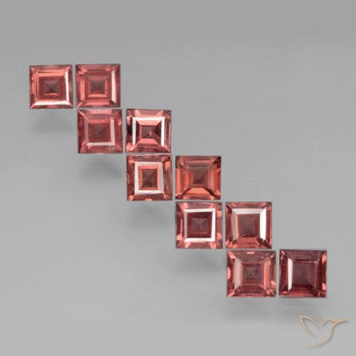 4.14ctw Natural Rosa vermelha Granada Piropo, Quadrado, VS