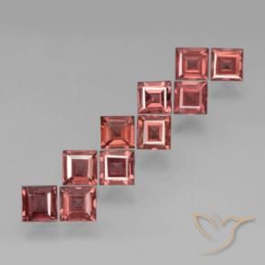Pedras preciosas de Granada Piropo Rosa vermelha natural de 4.14 ct, Quadrado, VS