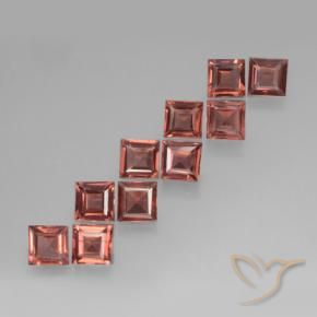 Pedras preciosas de Granada Piropo vermelho médio natural de 3.43 ct, Quadrado, VS