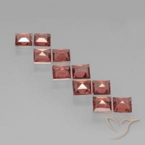 Pedras preciosas de Granada Piropo vermelho médio natural de 3.43 ct, Quadrado, VS