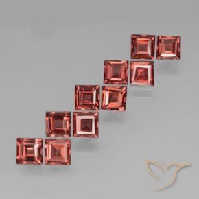 Pedras preciosas de Granada Piropo vermelho médio natural de 3.85 ct, Quadrado, VS
