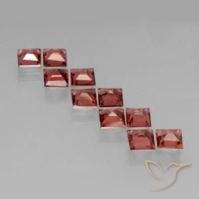 Pedras preciosas de Granada Piropo vermelho médio natural de 3.85 ct, Quadrado, VS