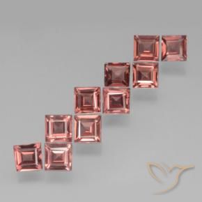 Pedras preciosas de Granada Piropo vermelho médio natural de 3.52 ct, Quadrado, VS