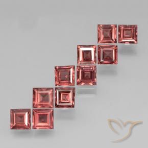 Pedras preciosas de Granada Piropo Vermelho Escarlate Claro natural de 4.17 ct, Quadrado, VS