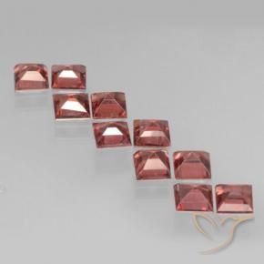 Pedras preciosas de Granada Piropo Vermelho Escarlate Claro natural de 4.17 ct, Quadrado, VS