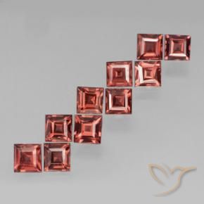 Pedras preciosas de Granada Piropo Vermelho escuro natural de 4.03 ct, Quadrado, VS