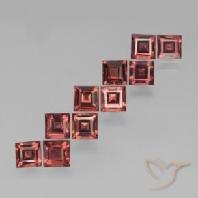 Pedras preciosas de Granada Piropo Vermelho escarlate natural de 4.03 ct, Quadrado, VS