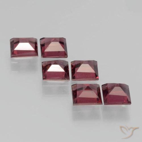 Pedras preciosas de Granada Piropo framboesa vermelha natural de 2.57 ct, Quadrado, VS