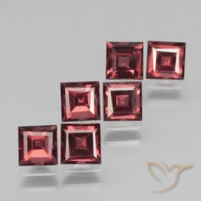 Pedras preciosas de Granada Piropo Merlot tinto natural de 2.86 ct, Quadrado, VS