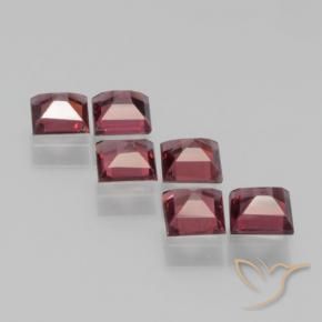 Pedras preciosas de Granada Piropo Merlot tinto natural de 2.18 ct, Quadrado, VS