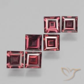 Pedras preciosas de Granada Piropo Vermelho escuro natural de 2.78 ct, Quadrado, VS