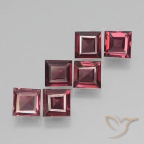 Pedras preciosas de Granada Piropo framboesa vermelha natural de 2.26 ct, Quadrado, VS