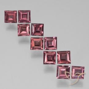 Pedras preciosas de Granada Piropo Vermelho médio-escuro natural de 3.63 ct, Quadrado, VS