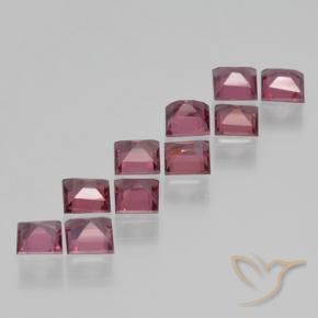 Pedras preciosas de Granada Piropo Vermelho médio-escuro natural de 3.63 ct, Quadrado, VS