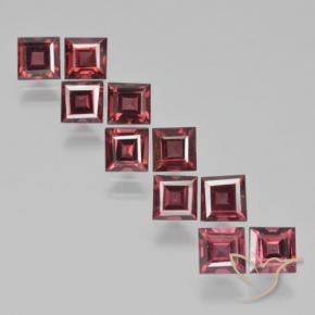 Pedras preciosas de Granada Piropo Vermelho escuro natural de 4.48 ct, Quadrado, VS