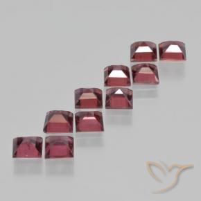 Pedras preciosas de Granada Piropo Vermelho escuro natural de 4.48 ct, Quadrado, VS