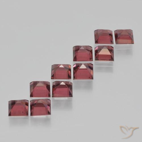 Pedras preciosas de Granada Piropo Vermelho escuro natural de 4.57 ct, Quadrado, VS