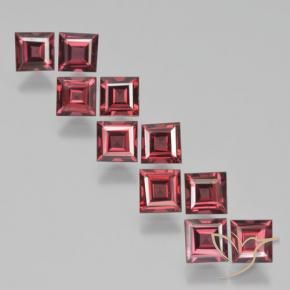 Pedras preciosas de Granada Piropo Vermelho rosado natural de 4.40 ct, Quadrado, VS