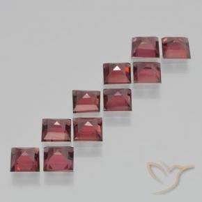Pedras preciosas de Granada Piropo Vermelho rosado natural de 4.40 ct, Quadrado, VS