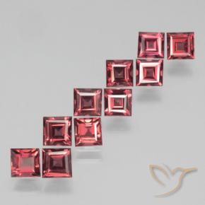 Pedras preciosas de Granada Piropo Vermelho escarlate natural de 3.82 ct, Quadrado, VS