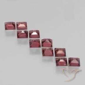 Pedras preciosas de Granada Piropo Vermelho escarlate natural de 4.42 ct, Quadrado, VS