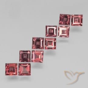 Pedras preciosas de Granada Piropo Vermelho escuro natural de 4.34 ct, Quadrado, VS