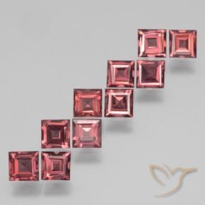 Pedras preciosas de Granada Piropo Vermelho escuro natural de 3.92 ct, Quadrado, VS