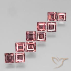 Pedras preciosas de Granada Piropo vermelho médio natural de 3.96 ct, Quadrado, VS