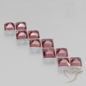 Pedras preciosas de Granada Piropo vermelho médio natural de 3.96 ct, Quadrado, VS