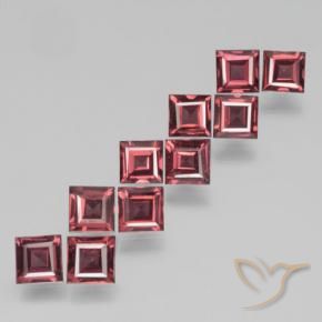 Pedras preciosas de Granada Piropo Vermelho médio-escuro natural de 4.26 ct, Quadrado, VS