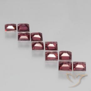 Pedras preciosas de Granada Piropo Vermelho médio-escuro natural de 4.26 ct, Quadrado, VS