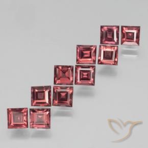Pedras preciosas de Granada Piropo Vermelho escarlate natural de 4.30 ct, Quadrado, VS