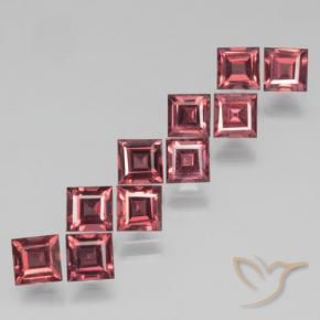 Pedras preciosas de Granada Piropo Vermelho escuro natural de 4.24 ct, Quadrado, VS