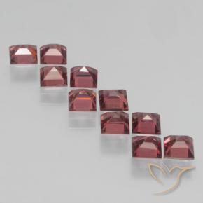 Pedras preciosas de Granada Piropo Vermelho escuro natural de 4.24 ct, Quadrado, VS